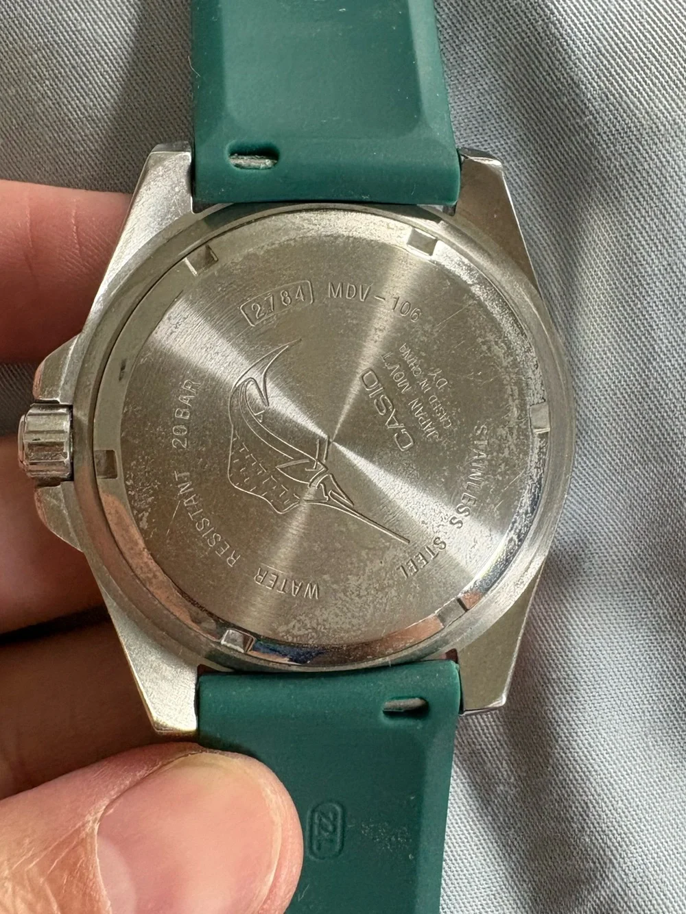 Casio MDV106B-1A3V Men's Green Duro 200M WR Watch Diver Analog Sports